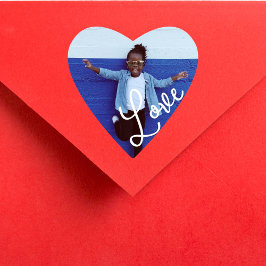 Foto Herz und Liebe Kalligrafie Herz-Aufkleber