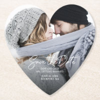 Foto Herzförmige Save the Date Untersetzer