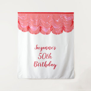 Foto Hintergrund 50. Geburtstagsparty Black Red Wandteppich