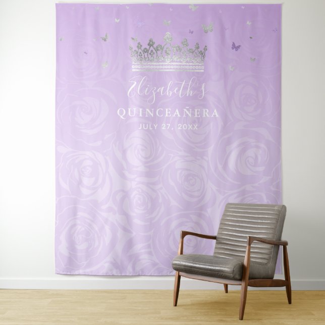 Foto-Hintergrund für Lila Rose Silver und Light Wandteppich (Beispiel)