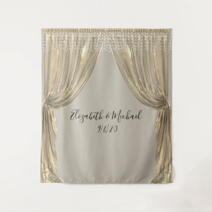 Foto Hintergrund Hochzeit Eleganter Gelber Goldvor Wandteppich