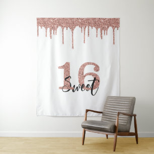 Foto Hintergrund Stand Sweet 16 16 Rose Gold Wandteppich