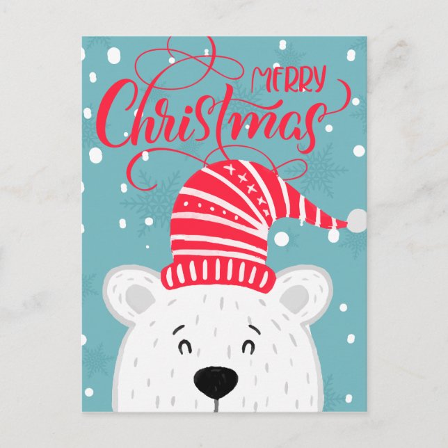 Foto hinzufügen | Frohe Weihnachts-Winterpolar Postkarte (Vorderseite)
