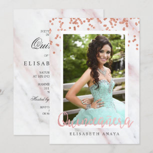 FOTO HINZUFÜGEN - Moderne Quinceanera-Einladung Einladung