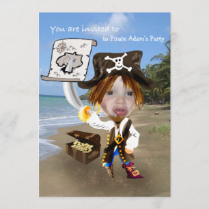 Foto hinzufügen - personalisierte Piratenkarikatur Einladung