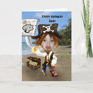Foto hinzufügen - personalisierte Piratenkarikatur Karte