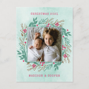 Foto hinzufügen Weihnachtsfeiertag Blumenregen Postkarte