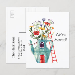 Foto hinzufügen, wir haben verschoben, whimsical P Postkarte