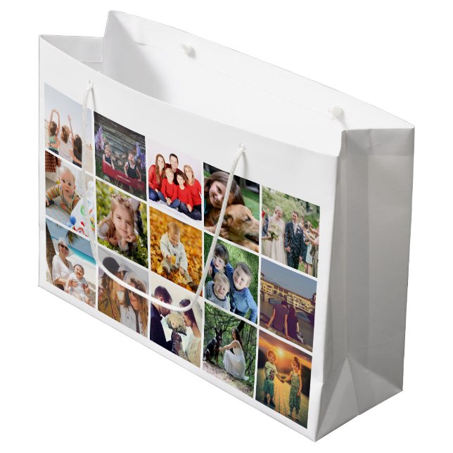 Foto hochladen große geschenktüte (Vorderseite Schrägansicht)