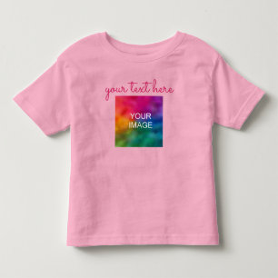 Foto hochladen Text hinzufügen Rosa Baby-Doppelsei Kleinkind T-shirt