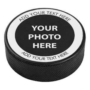 Foto hochladen und Text hinzufügen - Anpassen Eishockey Puck