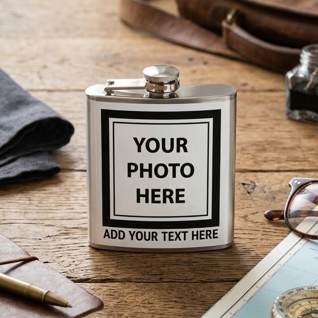 Foto hochladen und Text hinzufügen - Anpassen Flachmann (Von Creator hochgeladen)