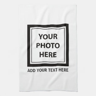 Foto hochladen und Text hinzufügen - Anpassen Geschirrtuch