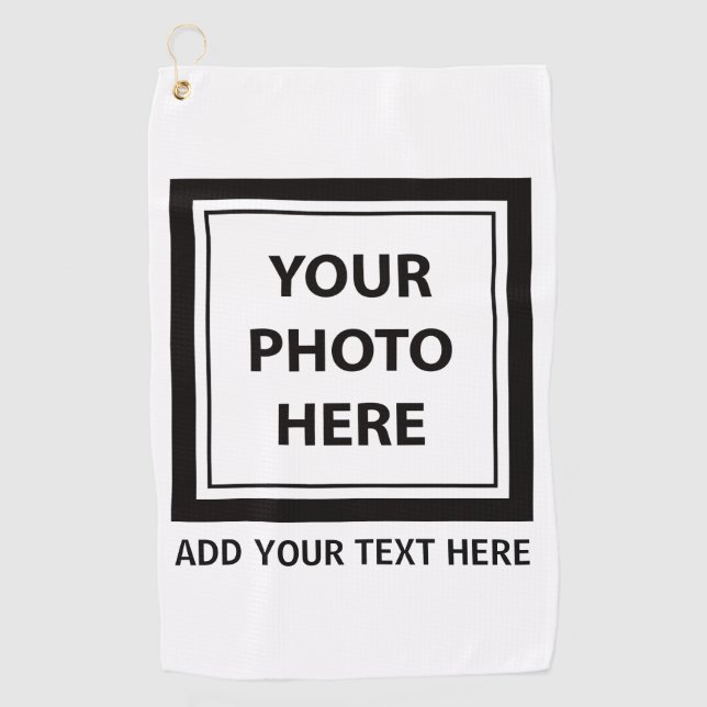 Foto hochladen und Text hinzufügen - Anpassen Golfhandtuch (Vorderseite)