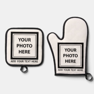 Foto hochladen und Text hinzufügen - Anpassen Ofenhandschuh & Topflappen-Set