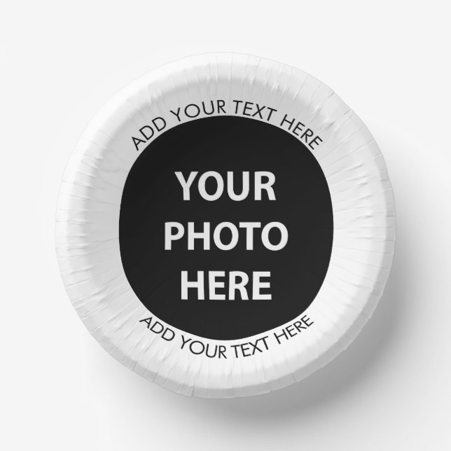 Foto hochladen und Text hinzufügen - Anpassen Pappteller (Vorderseite)
