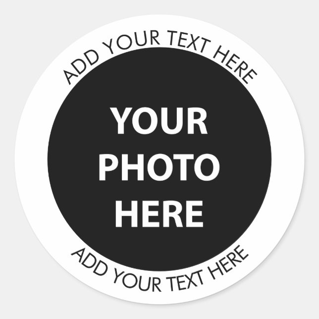 Foto hochladen und Text hinzufügen - Anpassen Runder Aufkleber (Vorderseite)