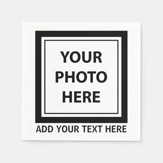 Foto hochladen und Text hinzufügen - Anpassen Serviette (Vorderseite)
