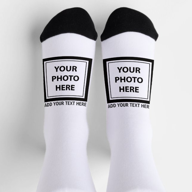 Foto hochladen und Text hinzufügen - Anpassen Socken (Oben)