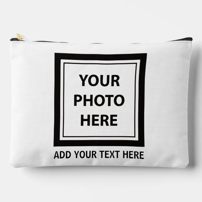 Foto hochladen und Text hinzufügen - Anpassen Zubehörtasche (Vorderseite)