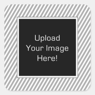 Foto Hochladen von Grau Stripe Frame Stickers