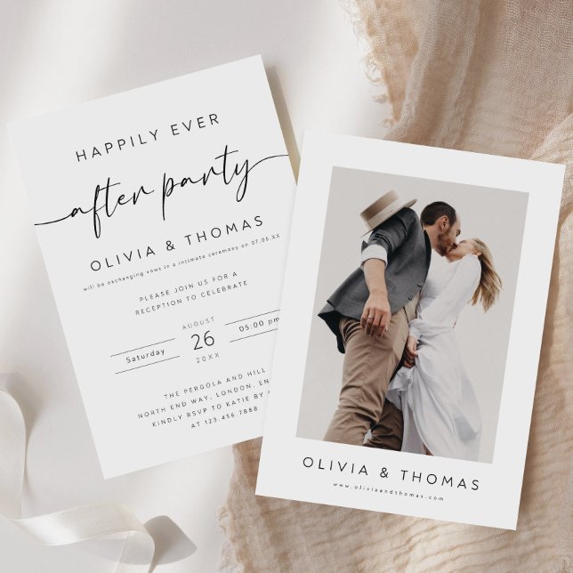 Foto Hochzeit Ankündigung, glücklicherweise immer  Einladung (Von Creator hochgeladen)