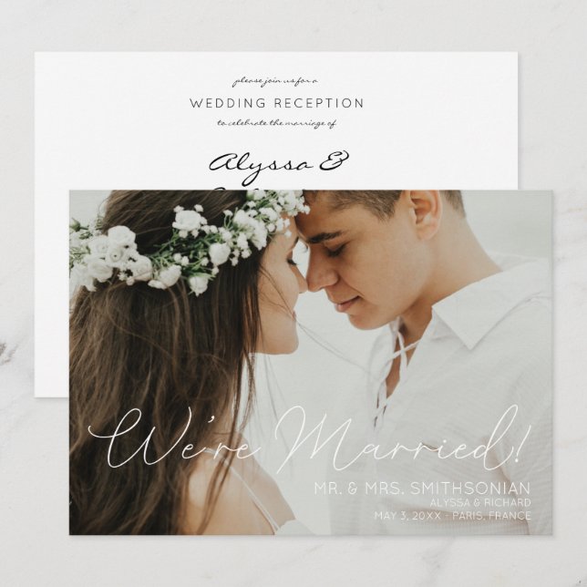 Foto Hochzeit Ankündigung & Opt Empfang White (Vorne/Hinten)