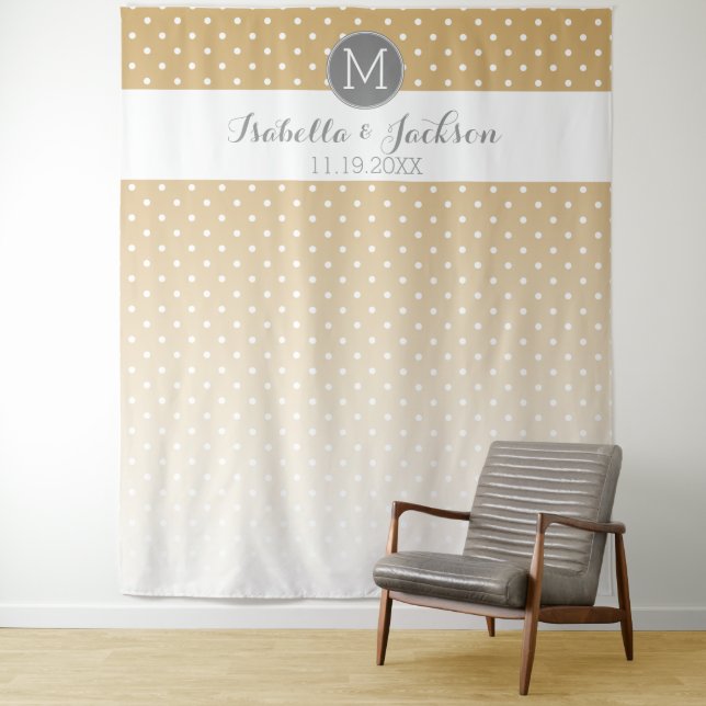Foto Hochzeit Backdrop Brautgarten - goldene ombre Wandteppich (Beispiel)
