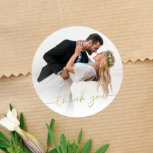 Foto Hochzeit Danke Gold Schrift Kreis