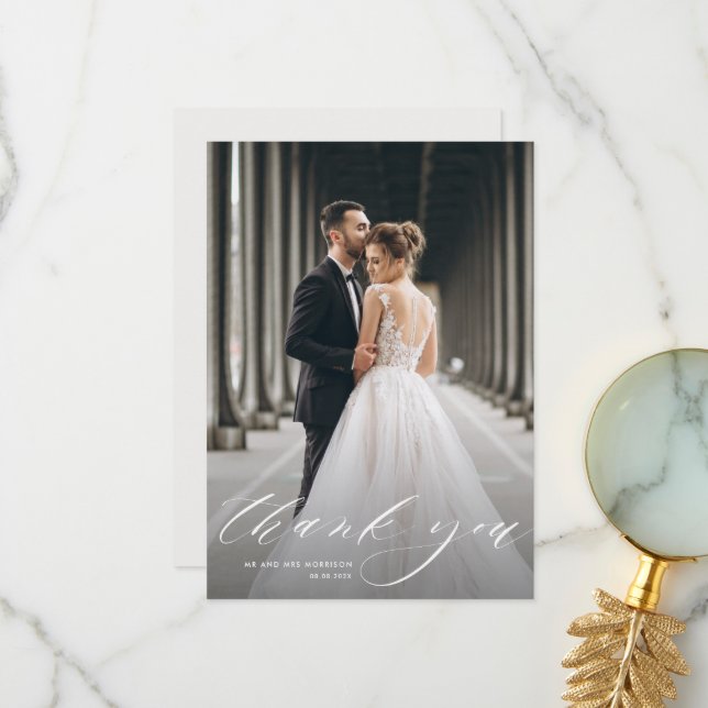 Foto Hochzeit danke Karte (Vorderseite/Rückseite Beispiel)