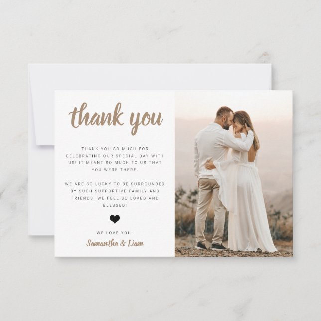 Foto Hochzeit Dankeschön-Karte Dankeskarte (Vorderseite)