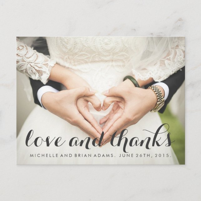 Foto Hochzeit Dankeschön-Karte Postkarte (Vorderseite)