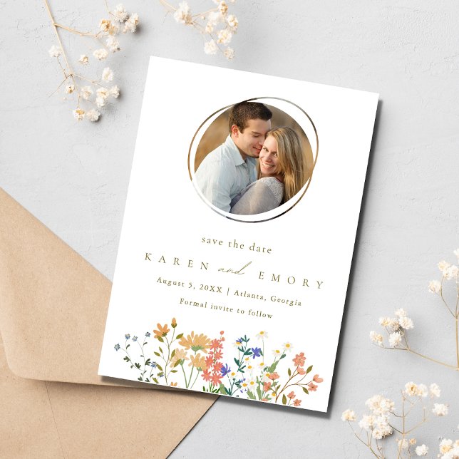 Foto-Hochzeit der Summer Wildblume Save The Date (Von Creator hochgeladen)
