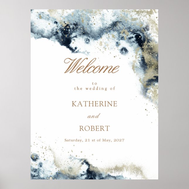 Foto Hochzeit der Wasserfarben-Küste Poster (Vorne)