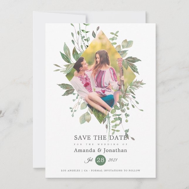 Foto Hochzeit der Wasserfarben Save The Date (Vorderseite)