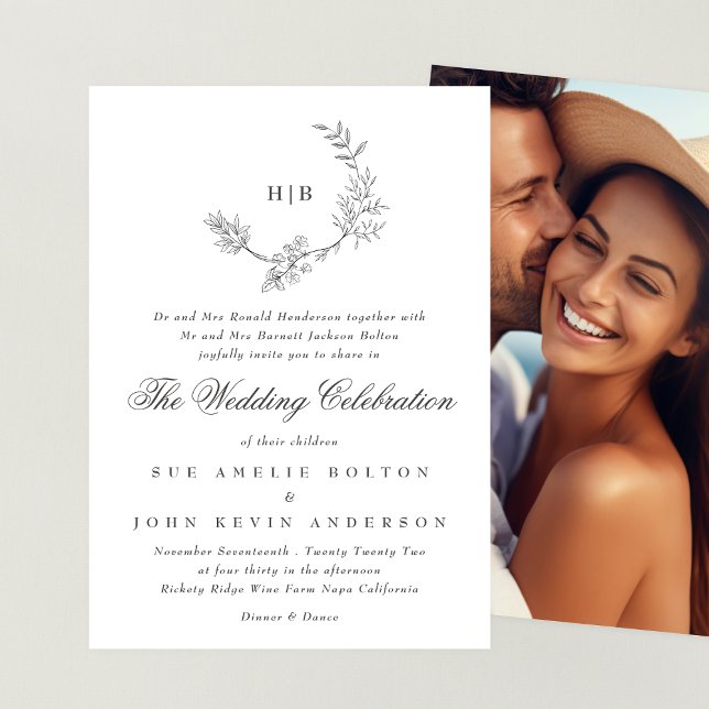 Foto-Hochzeit des klassischen Blumentraumes Einladung (Von Creator hochgeladen)