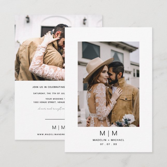 Foto Hochzeit Einladung (Vorne/Hinten)