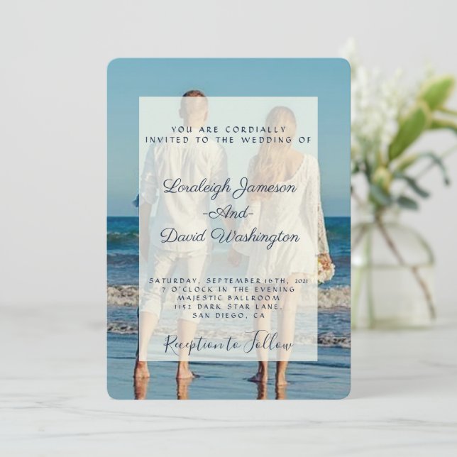 Foto Hochzeit Einladung (Stehend Vorderseite)