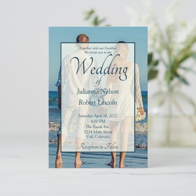 Foto Hochzeit Einladung (Stehend Vorderseite)