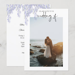 Foto Hochzeit Einladung Lila Wisteria