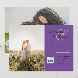 Foto Hochzeit Einladung Save the Date BLAU