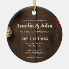 Foto Hochzeit Einladung Weihnachten Keramik Ornament