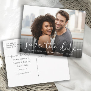 Foto Hochzeit hinzufügen Speichern Sie das Datum Einladungspostkarte