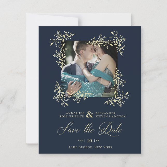 Foto-Hochzeit in Handschrift Geblüht Elegant (Vorderseite)