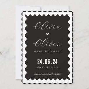 Foto-Hochzeit in Schwarz-Weiß Save The Date
