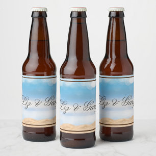Foto-Hochzeit in Urlaubsort Bierflaschenetikett