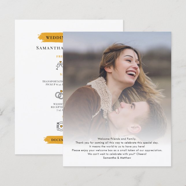 Foto Hochzeit in Urlaubsort Informationskarte (Vorne/Hinten)