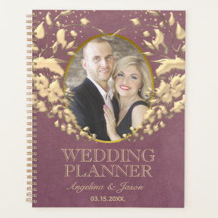 Foto-Hochzeit Luxus Lila und Gold Herz Planer