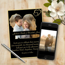 Foto-Hochzeit mit Gold Hearts und Groom Form