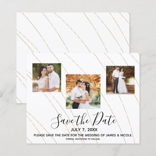 Foto Hochzeit mit Gold und Weiß speichern das Datu (Vorne/Hinten)